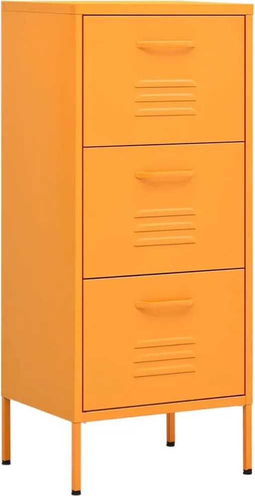 vidaXL mustársárga acél tárolószekrény 42,5 x 35 x 101,5 cm
