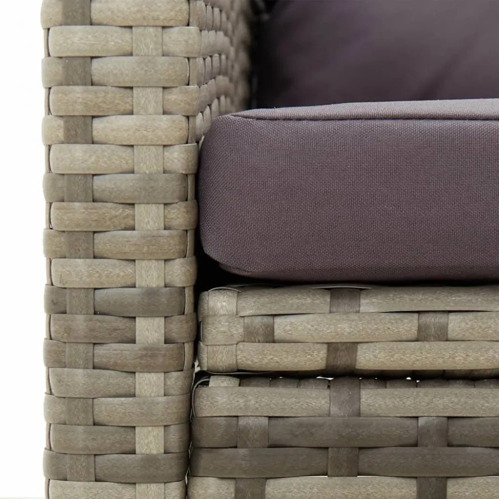 szürke polyrattan kerti szék párnákkal