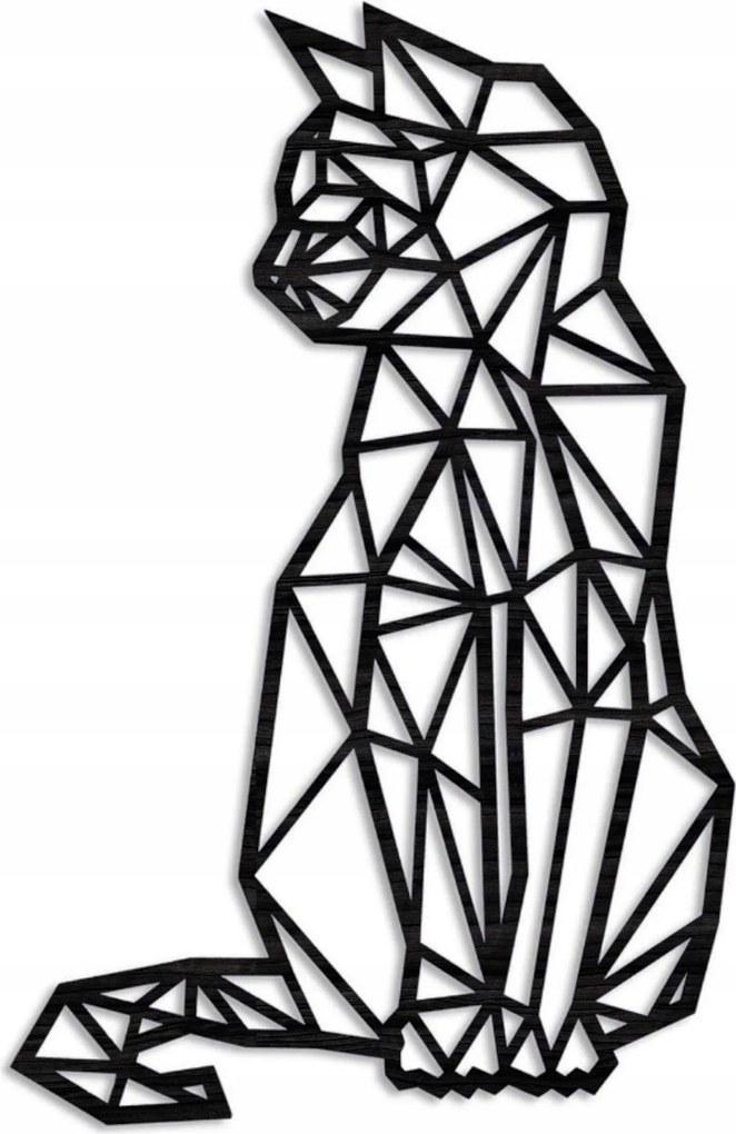 Macska fali dekoráció 46 cm macska fali dekoráció geometrikus díszek