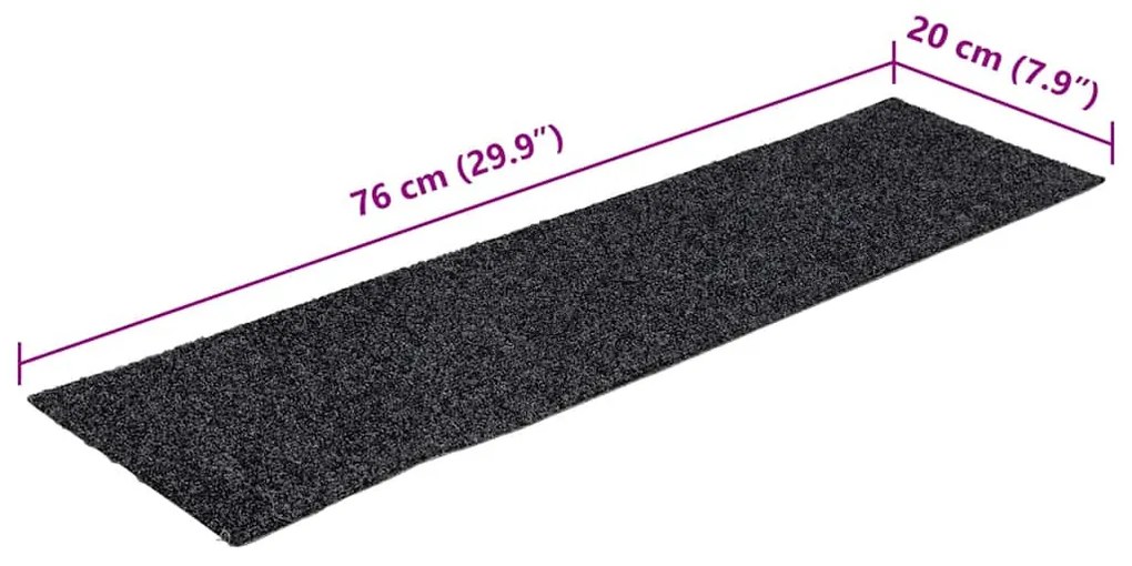 30 db szürke lépcsőszőnyeg öntapadós téglalap alakú 76x20 cm