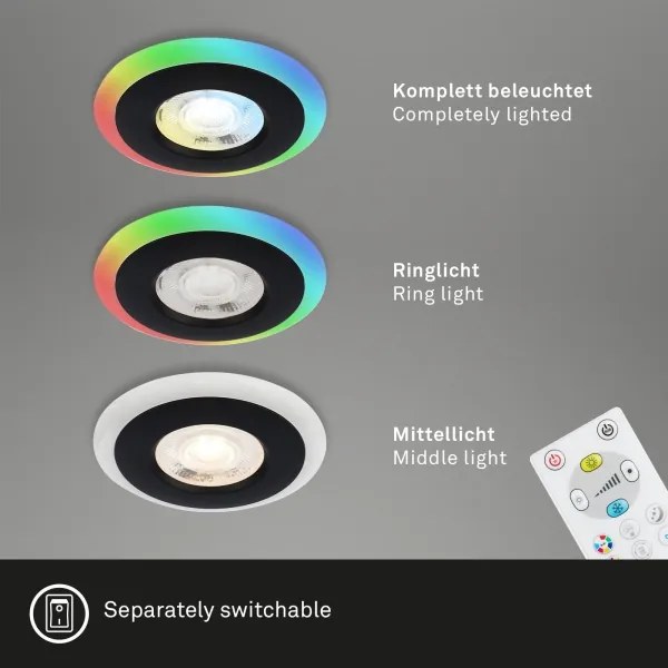 Briloner - KÉSZLET 3x LED RGBW Dimmelhető fürdőszobai beépíthető lámpa  LED/5W/230V IP44 + távirányító