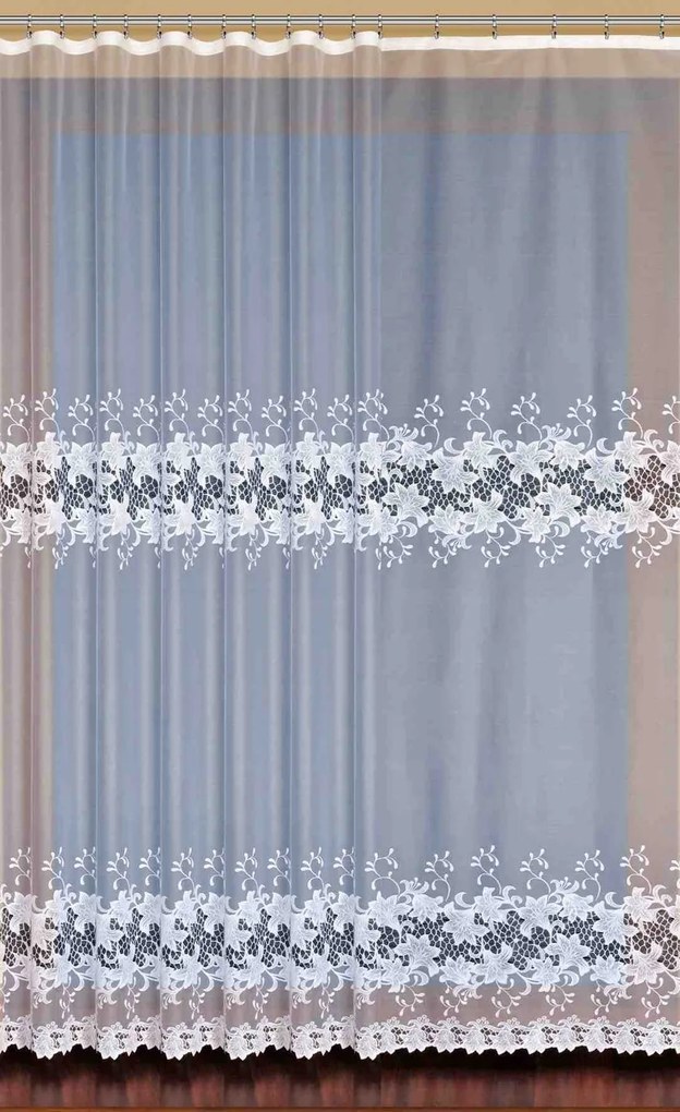 Mg Függöny jacquard 31153 Fehér 140x220cm Kész Szalaggal K