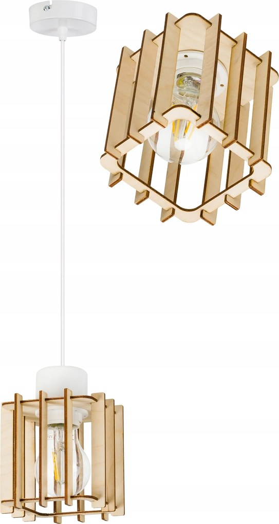 Függő Lámpa túlnyúló csillár mennyezet Fa Kocka 1