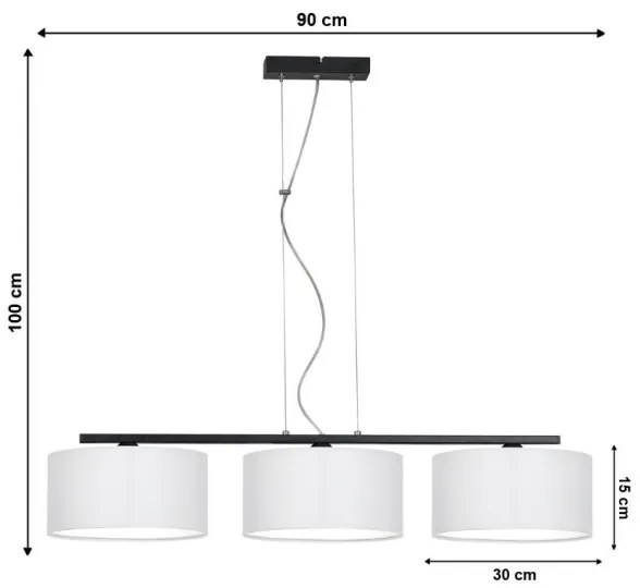 Csillár zsinóron ASTRA 3xE27/60W/230V fehér