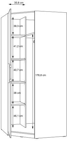 Sarok gardróbszekrény MARO 94x213 cm artisan tölgy