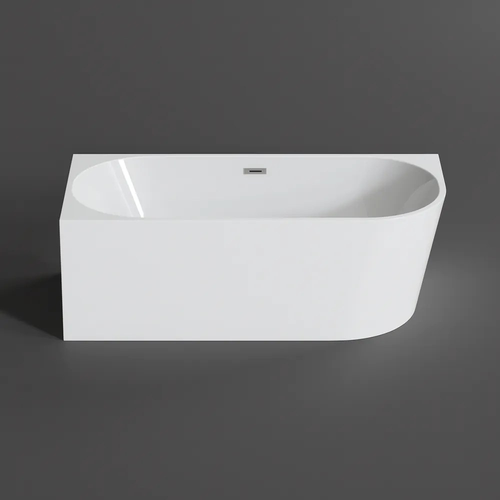 CORNER || félszabadon álló fürdőkád, sarokba, balos, fehér, 160x75x58 cm