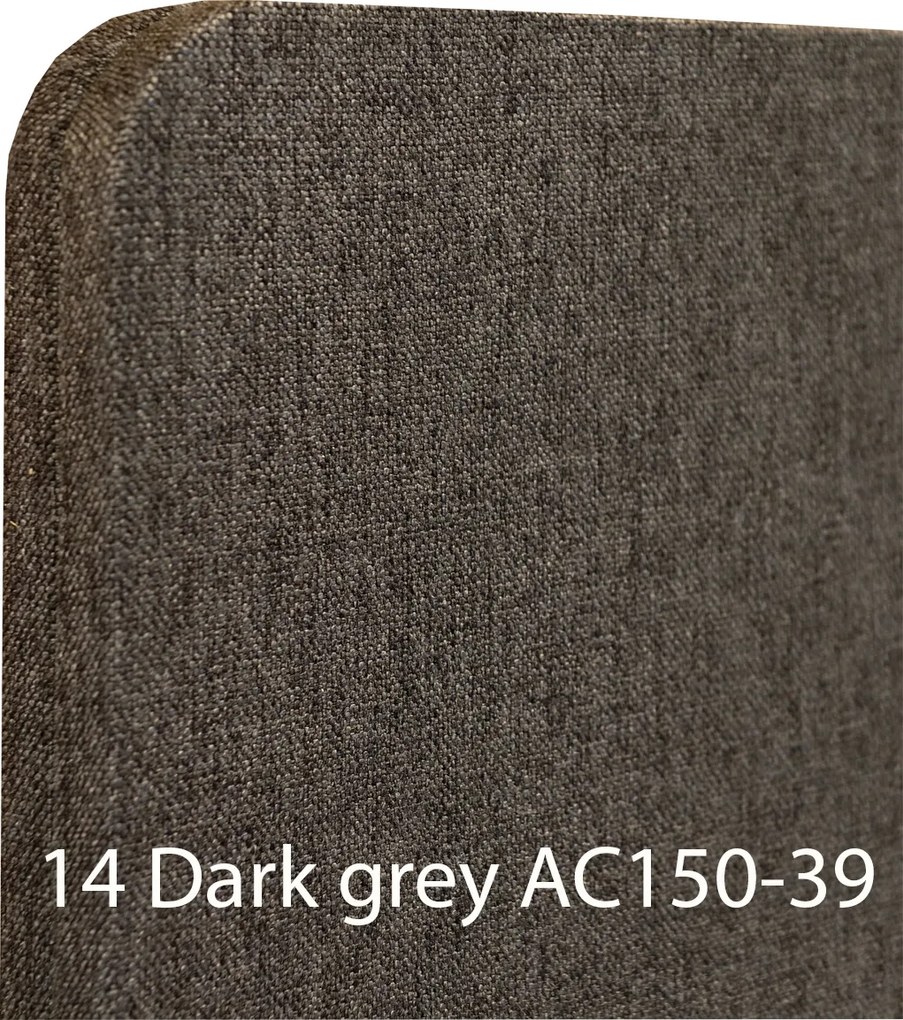 Bilnora Irodai térelválasztó paraván 160x60x2,5cm. Silver színben. Kárpitozva - 14 Dark Grey