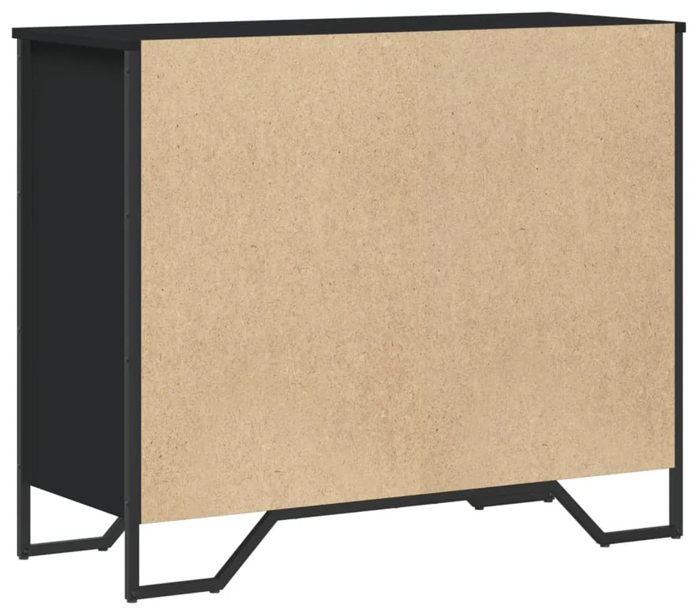 fekete szerelt fa komód 91 x 35,5 x 74,5 cm
