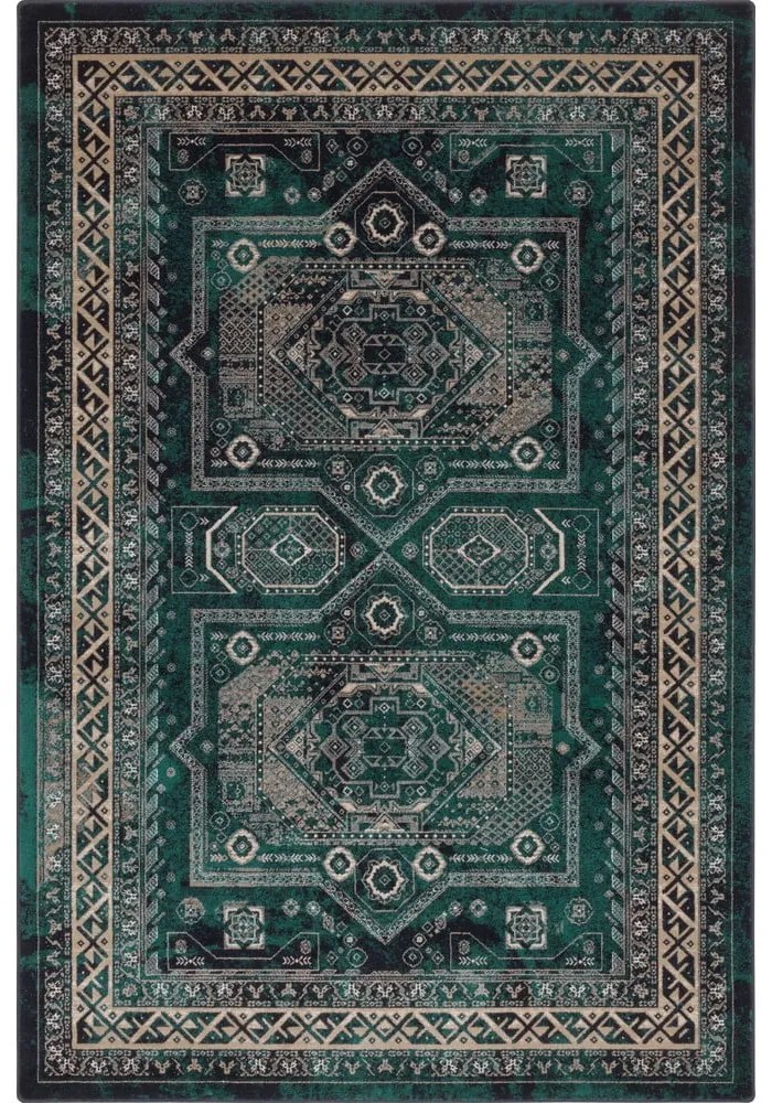 Petróleumkék gyapjú szőnyeg 133x180 cm Mia – Agnella