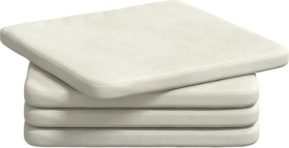 vidaXL Ülőpárnák 4 pcs Krém 40 x 40 x 3 cm Bársony