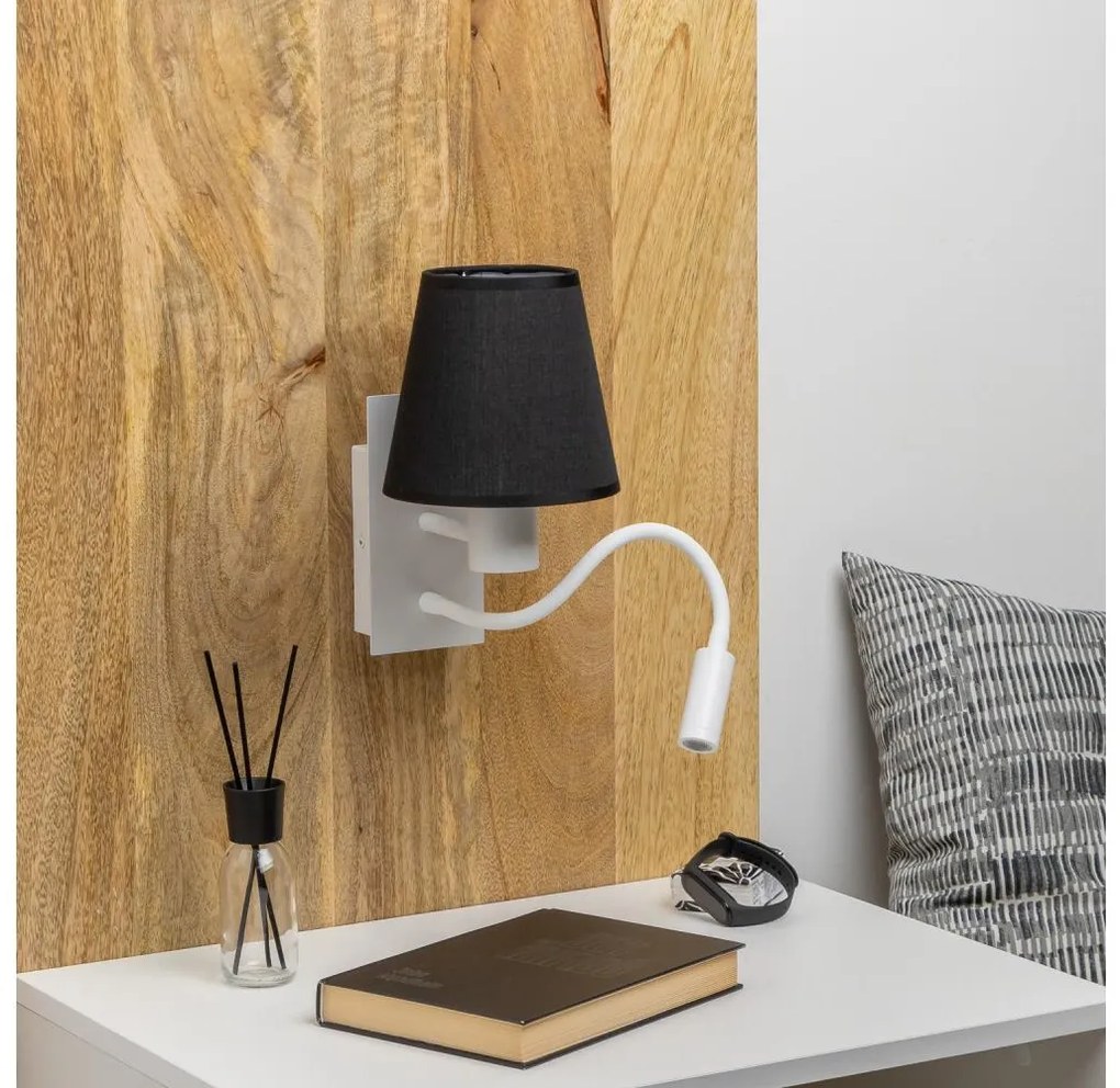 Brilagi - LED Fali lámpa NUBILA 1xE27/25W/230V + LED/3W fehér/fekete