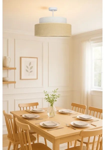 Felületre szerelhető csillár  BOHO 1xE27/60W/230V átm. 40 cm krémes/bézs