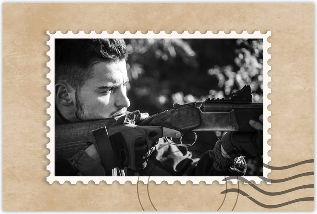 Poszterek 90x60 Vadász portré erdő