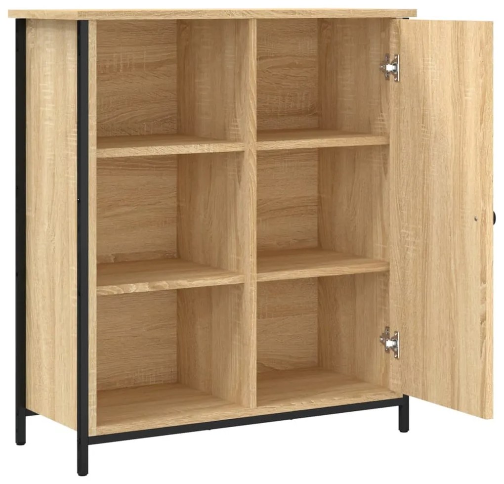 sonoma tölgy színű szerelt fa tálalószekrény 70 x 30 x 80 cm