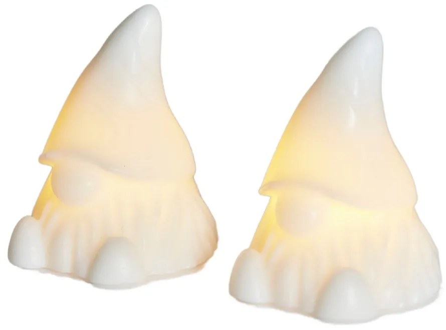 Fehér elemmel működő fénydekoráció készlet 2 db-os Coco – Sirius