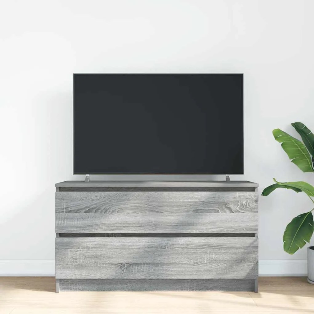 szürke sonoma színű szerelt fa TV-szekrény 100x35x54 cm