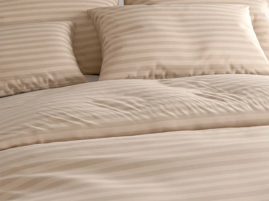 JASMINE bézs - 2 cm csíkos mikroszálas hotel ágyneműhuzat Ágyneműhuzat mérete: 2 db 70 x 90 cm | 200 x 220 cm