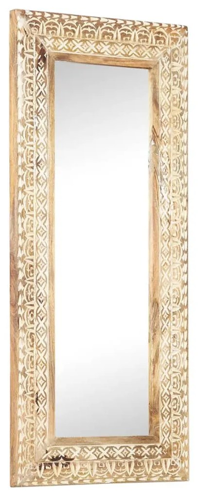 kézzel faragott tömör mangófa tükör 110 x 50 x 2,6 cm