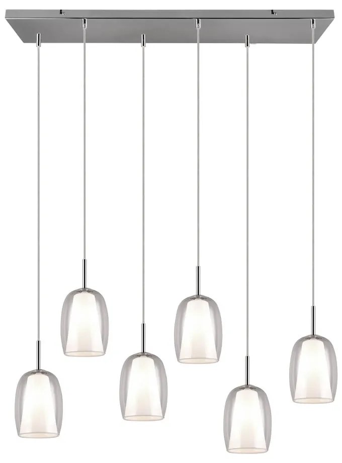 Ezüstszínű függőlámpa üveg búrával Barret – Trio Select