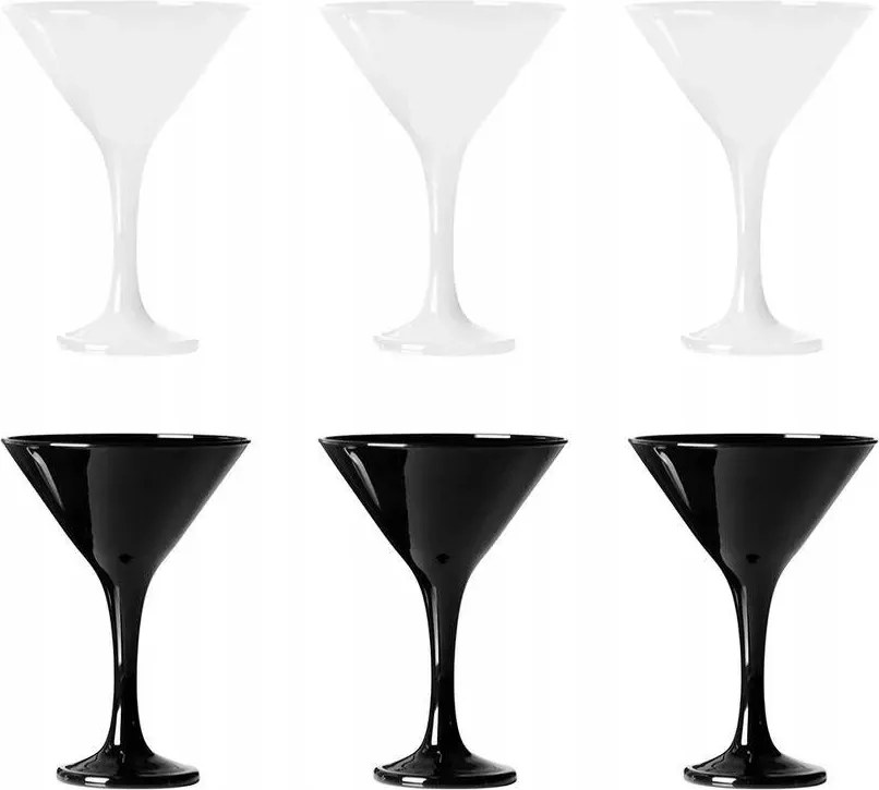 Martini Poharak 150 ML 6 Darabos Szett Glasmark fekete fehér
