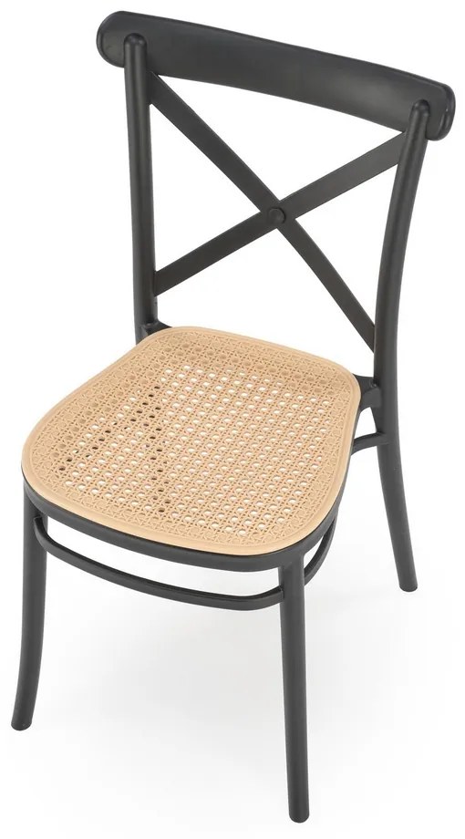 Nikola étkezőszék, rattan / fekete