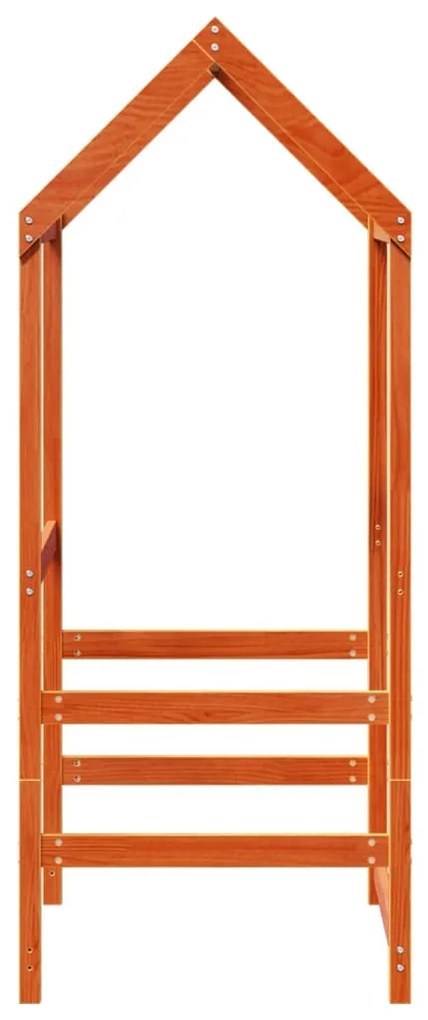 viaszbarna tömör fenyőfa gyerekágytető 118 x 70 x 176,5 cm