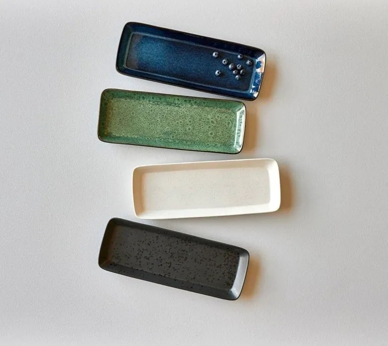 Kerámia szervírozó tálca 14x38 cm Gastro Green/Black – Bitz