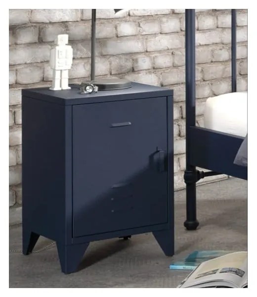 Kék fém gyerek éjjeliszekrény BRONXX – Vipack