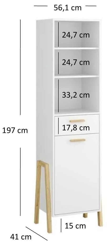 Regál Berry 1D1S (fehér). 1052765