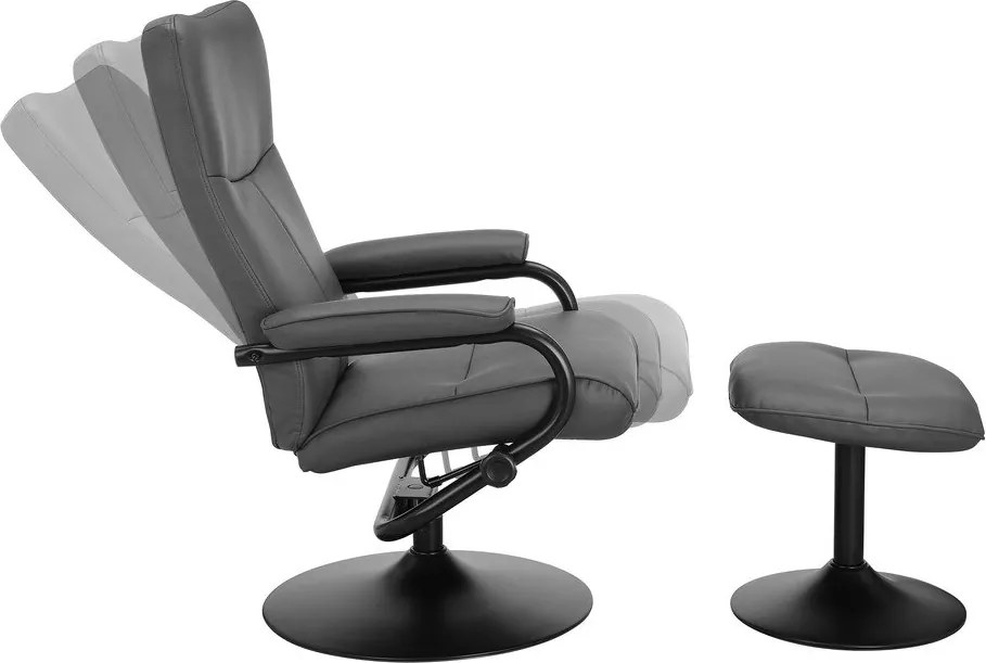 Szürke bőrutánzat relaxációs fotel lábtartóval Istad – Støraa