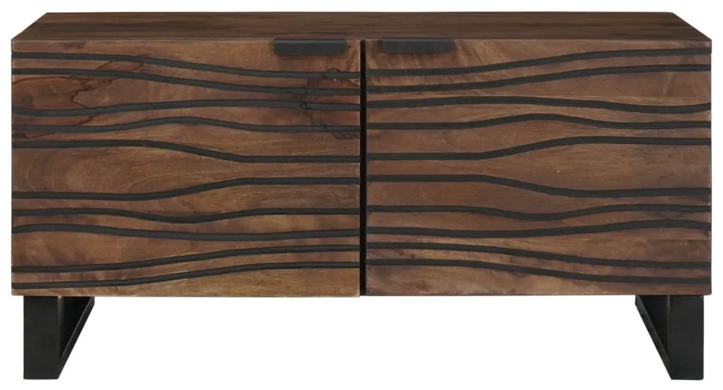Dohányzóasztal - 80 x 50 x 40 cm, tömör fából és faforgácsból készült.