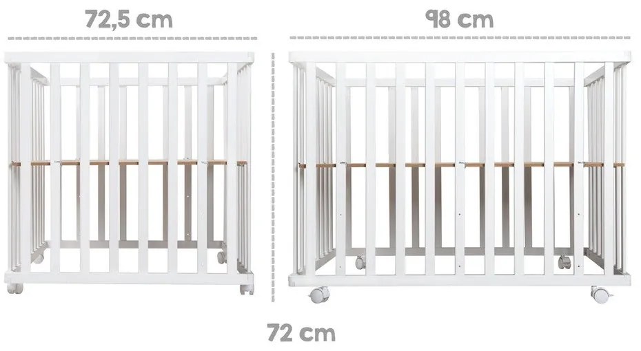 Fehér gurulós járóka 100x75 cm Style – Roba