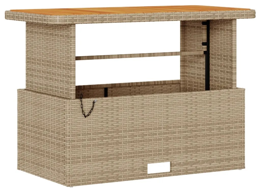 4 Darabos Kerti Étkező Szett Párnákkal Bézs Poly Rattan Akác