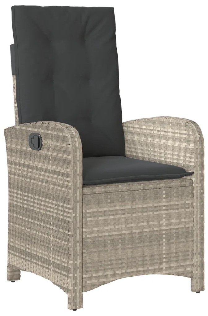 5 darabos kerti étkező készlet párnákkal világosszürke poly rattan