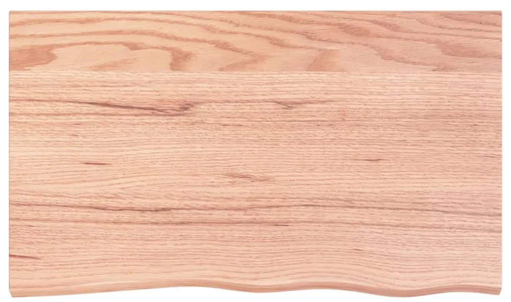 világosbarna kezelt tömör fa fürdőszobai pult 100x60x2 cm