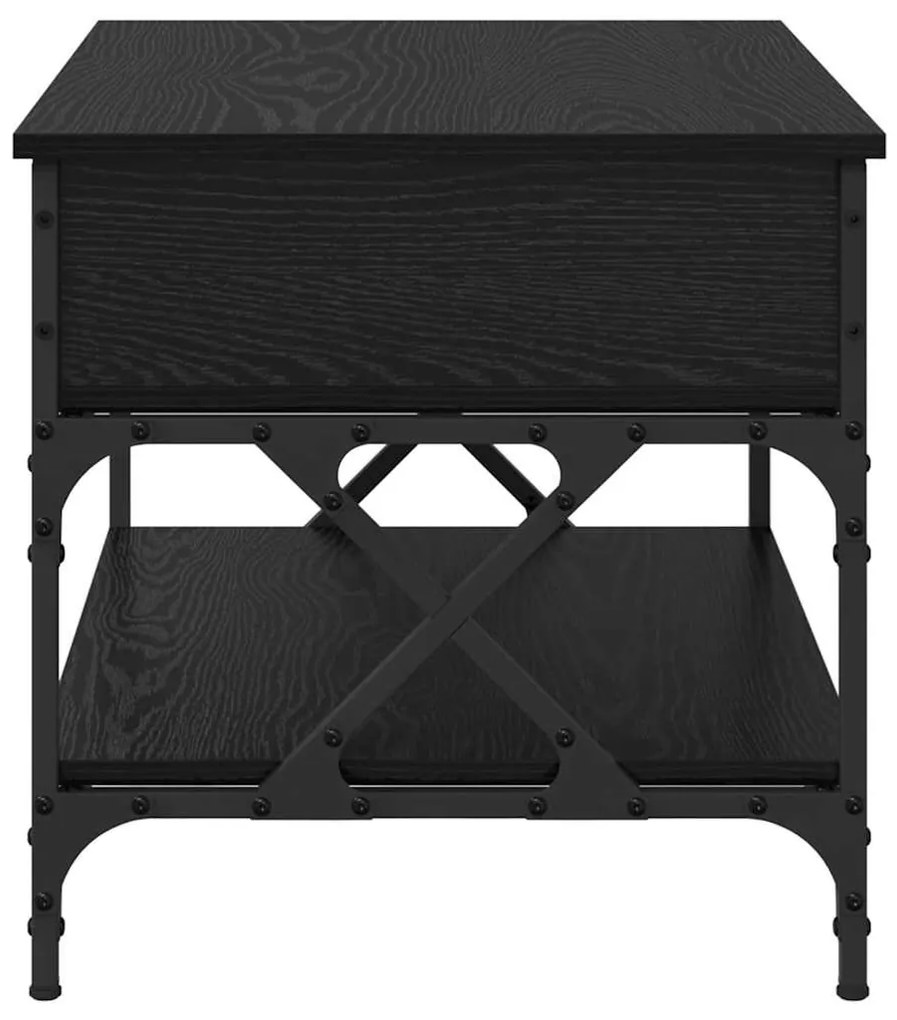 vidaXL Dohányzóasztal Fekete tölgy 70x50x50cm Faanyag