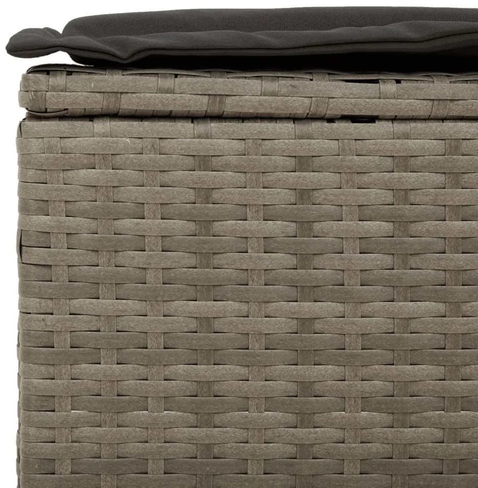 vidaXL 5 részes szürke polyrattan akácfa kerti ülőgarnitúra párnákkal