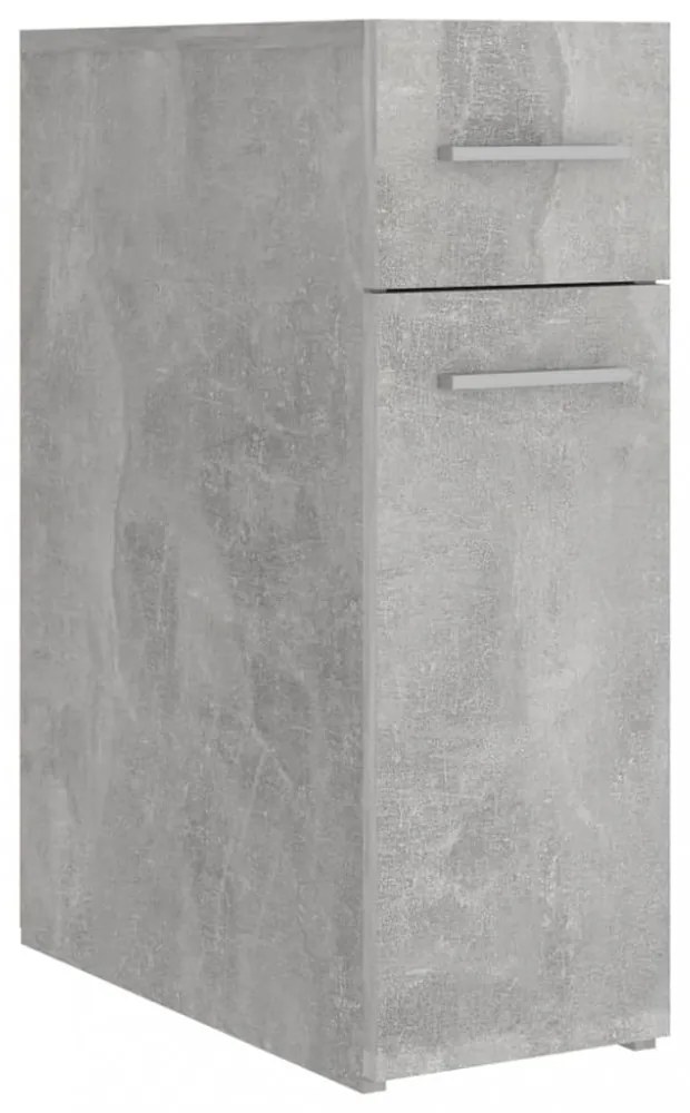 betonszürke szerelt fa patikaszekrény 20 x 45,5 x 60 cm