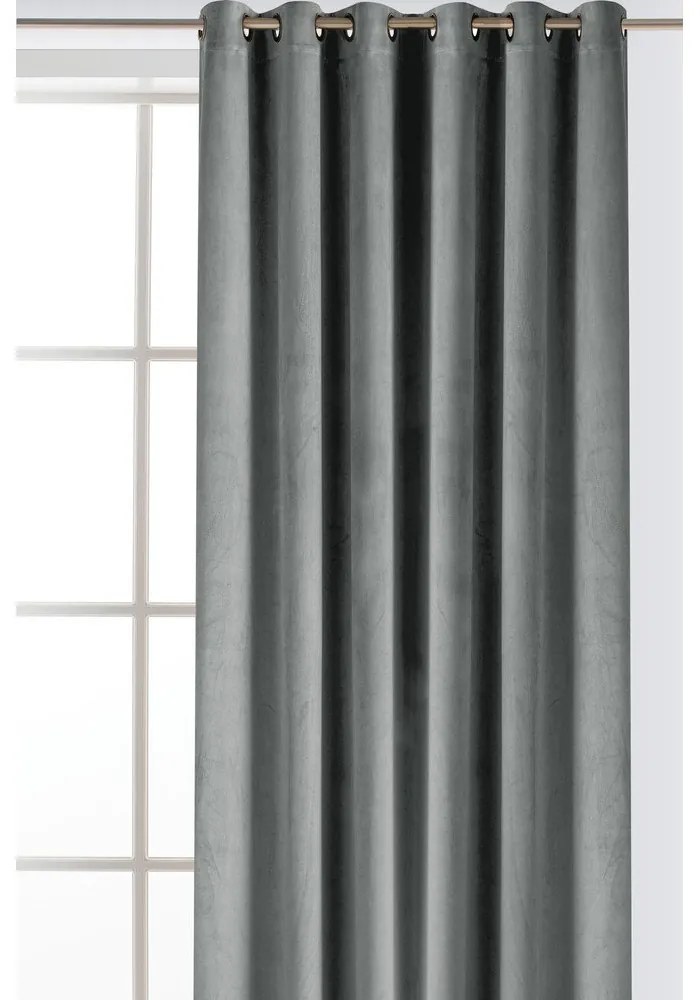 Szürke bársony dimout (részleges sötétítő) függöny 265x175 cm Velto – Filumi