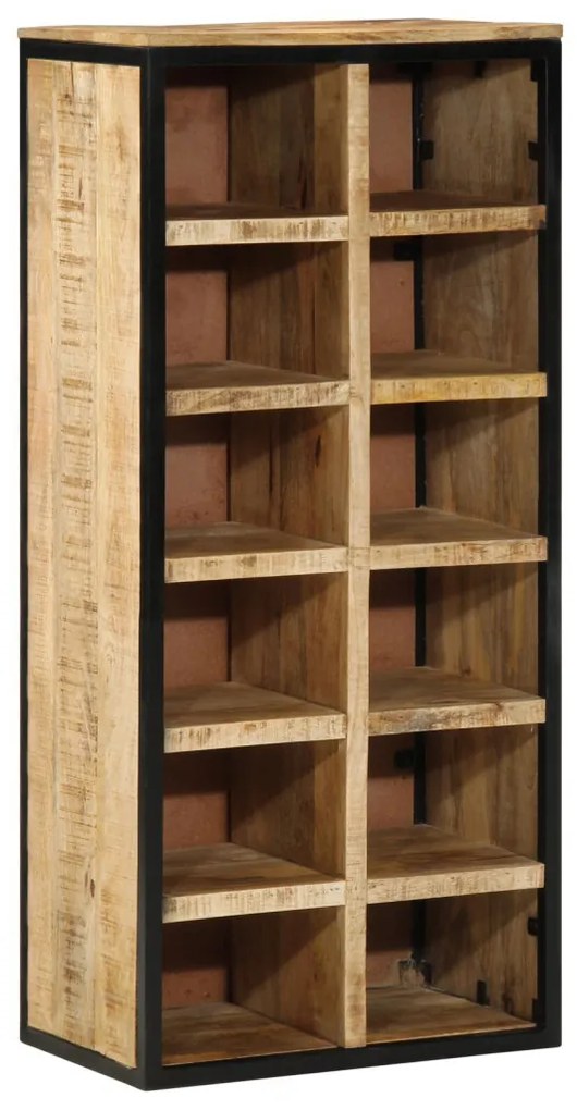 Cipőtartó 50x30x110 cm Tömör durva fa mangóból