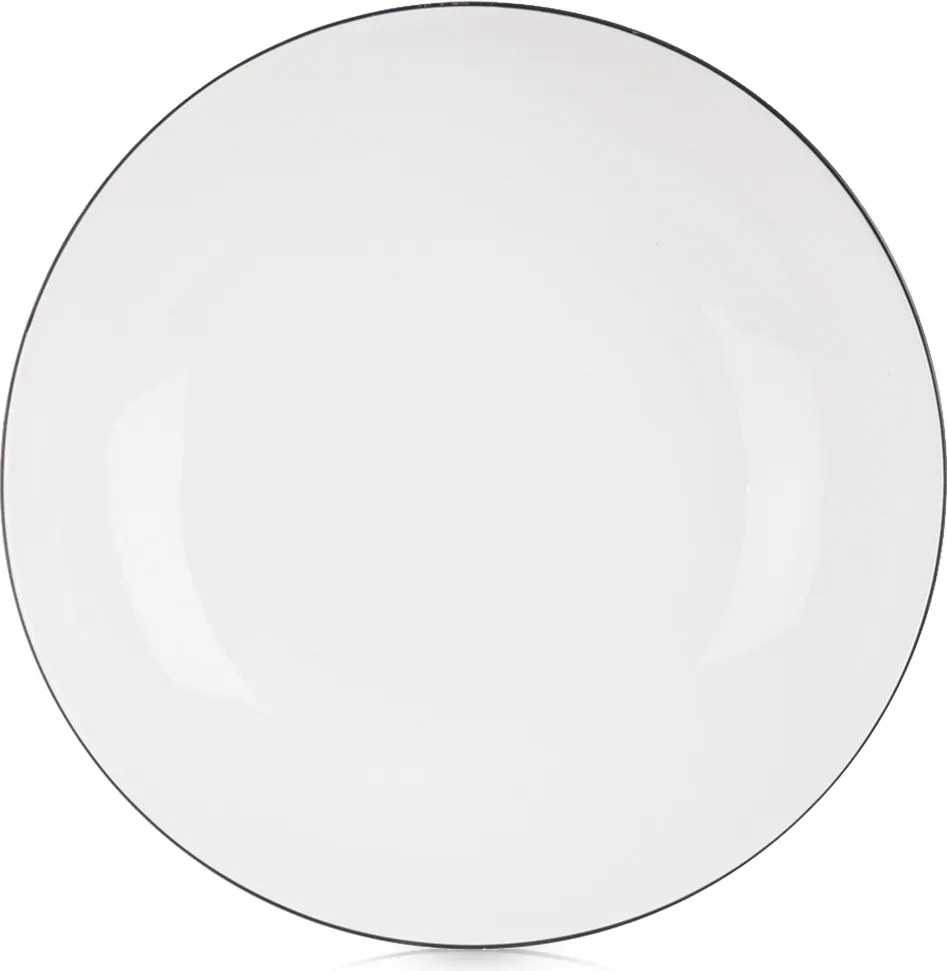 Ebédlőtányér Mély nagy ebéd leves porcelán fehér 20 cm 600 ml