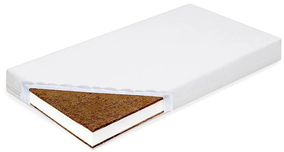 Matrac bölcsőbe New Baby STANDARD 80x40x8 cm kókusz-habszivacs-kókusz fehér