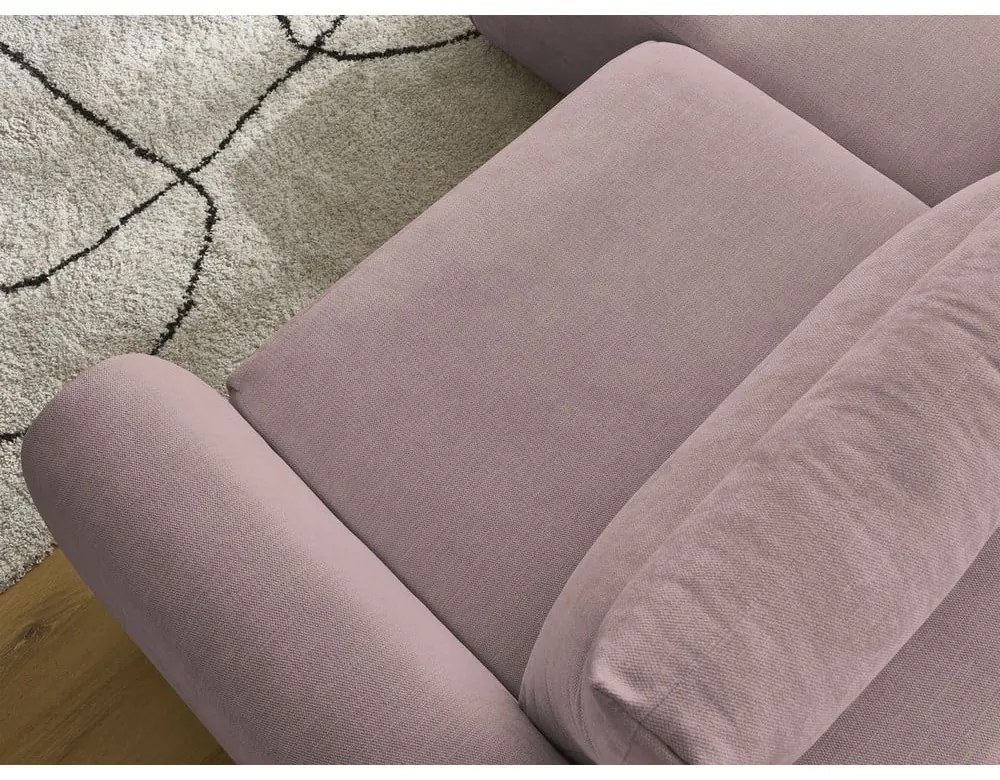 Világos rózsaszín sarokkanapé Aden – Bobochic Paris