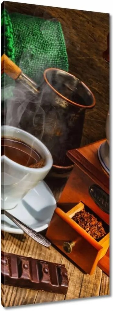 Vászonkép 40x100 Csésze és zöld zsákok