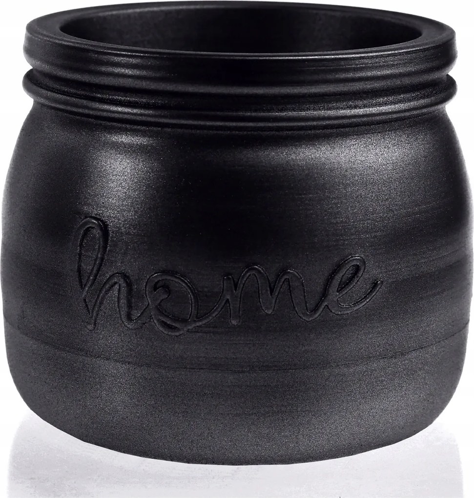 Virágtartó Home Black Metallic Poli 11cm Virágtartó
