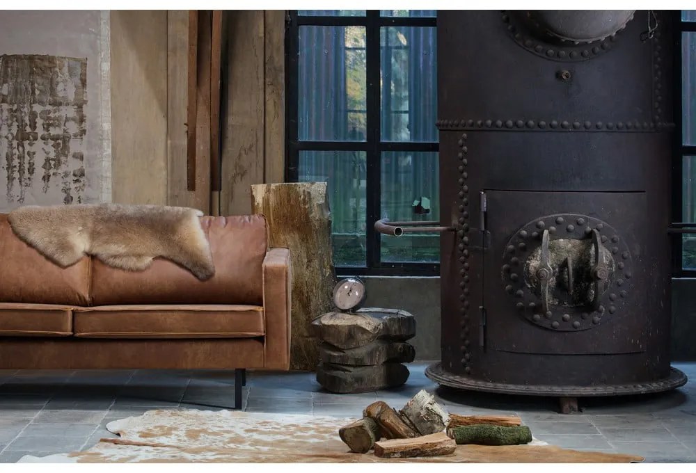 Barna bőrutánzat kanapé 190 cm Rodeo – WOOOD