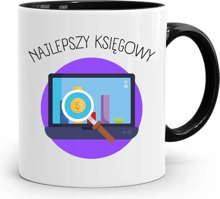 Fekete Bögre Ajándék Könyvelőnek, fényképes nyomattal