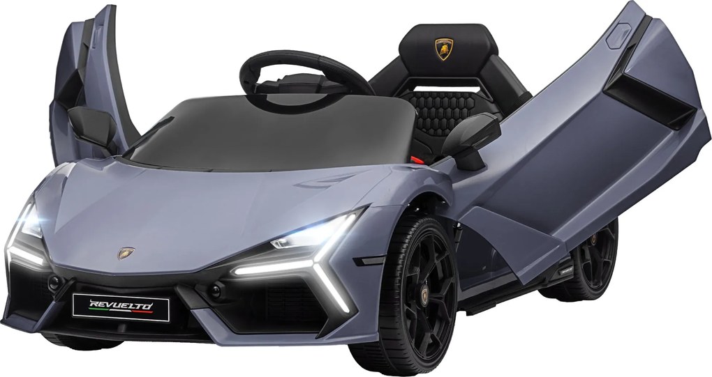 AIYAPLAY Gyermek Elektromos Autó 12V - 2.4G Távirányítóval, LED Fénnyel, USB/MP3 Csatlakozással, Szárnyas Ajtókkal, Rugós Kerekekkel, 1.86-3.11 mph Se