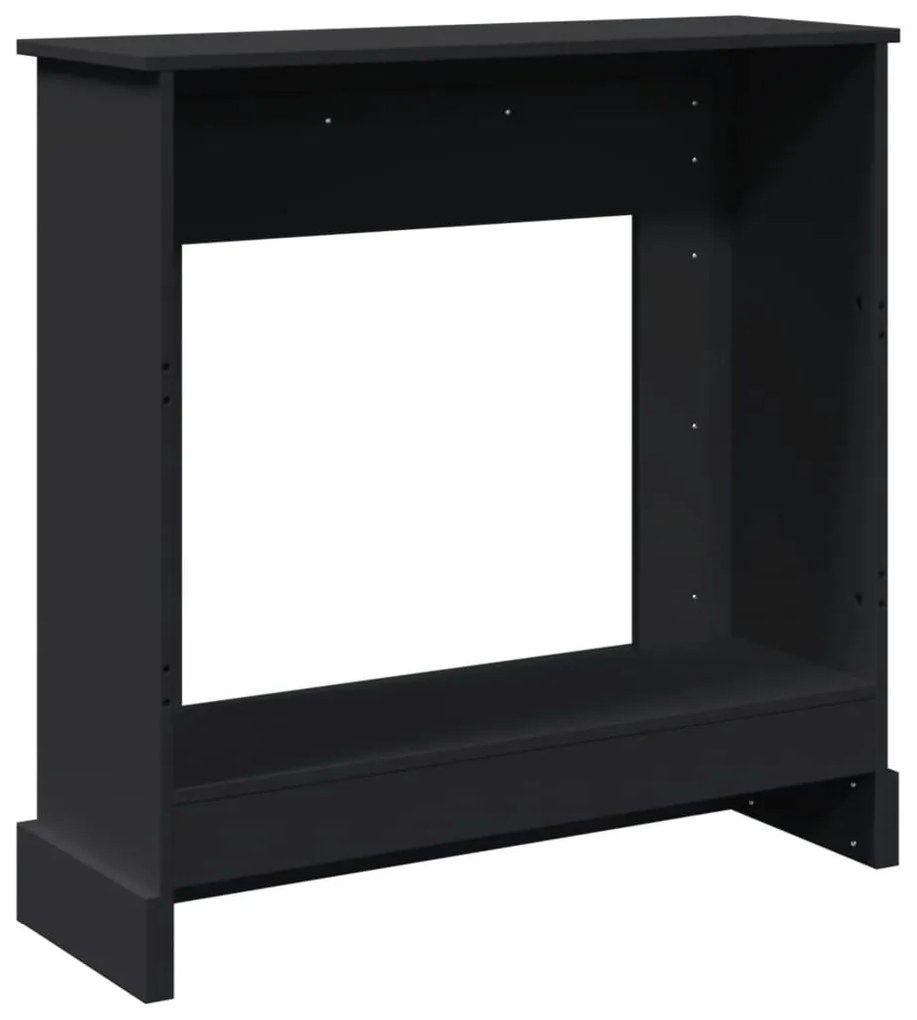 fekete szerelt fa kandallóburkolat 90 x 30 x 90 cm