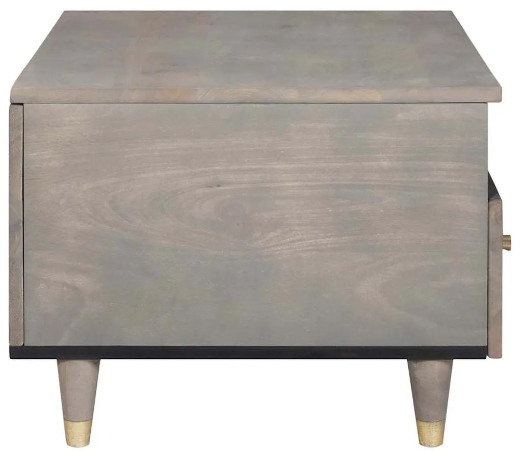 Dohányzóasztal with Drawer Szürke 80 x 54 x 40 cm tömör mangófa